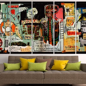 Graffiti art print Urban wall art Abstract canvas art Street art canvas Graffiti canvas Abstract art print 5 Panel