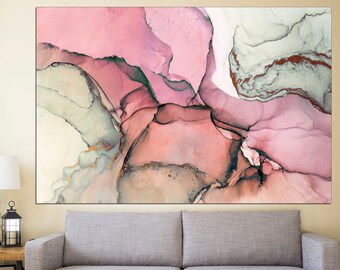Pink Marble Art Marble Wall Art Marble Wall Decor Pink Wall Art Pink Marble Print Extra Large Wall Art