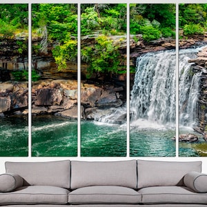 Waterfall Canvas Forest Waterfall Forest Canvas Print Waterfall Art Waterfall Print Waterfall Nature
