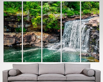 Waterfall Canvas Forest Waterfall Forest Canvas Print Waterfall Art Waterfall Print Waterfall Nature