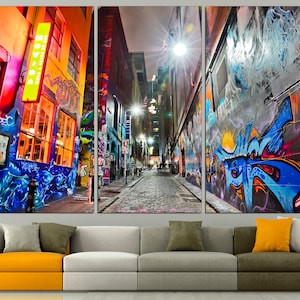 Street art canvas Graffiti wall art Large canvas art Colorful wall art Street graffiti art Home decor wall art