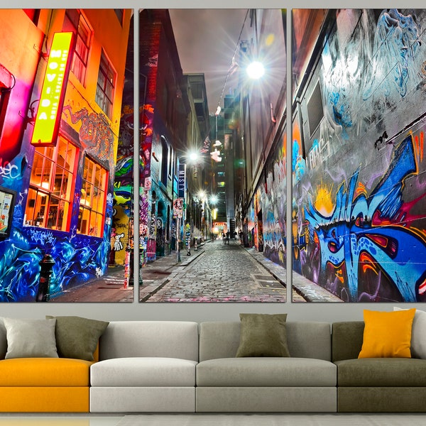 Street art canvas Graffiti wall art Large canvas art Colorful wall art Street graffiti art Home decor wall art