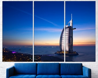 Dubai Skyline Canvas Print Set: Modern Office Wall Art