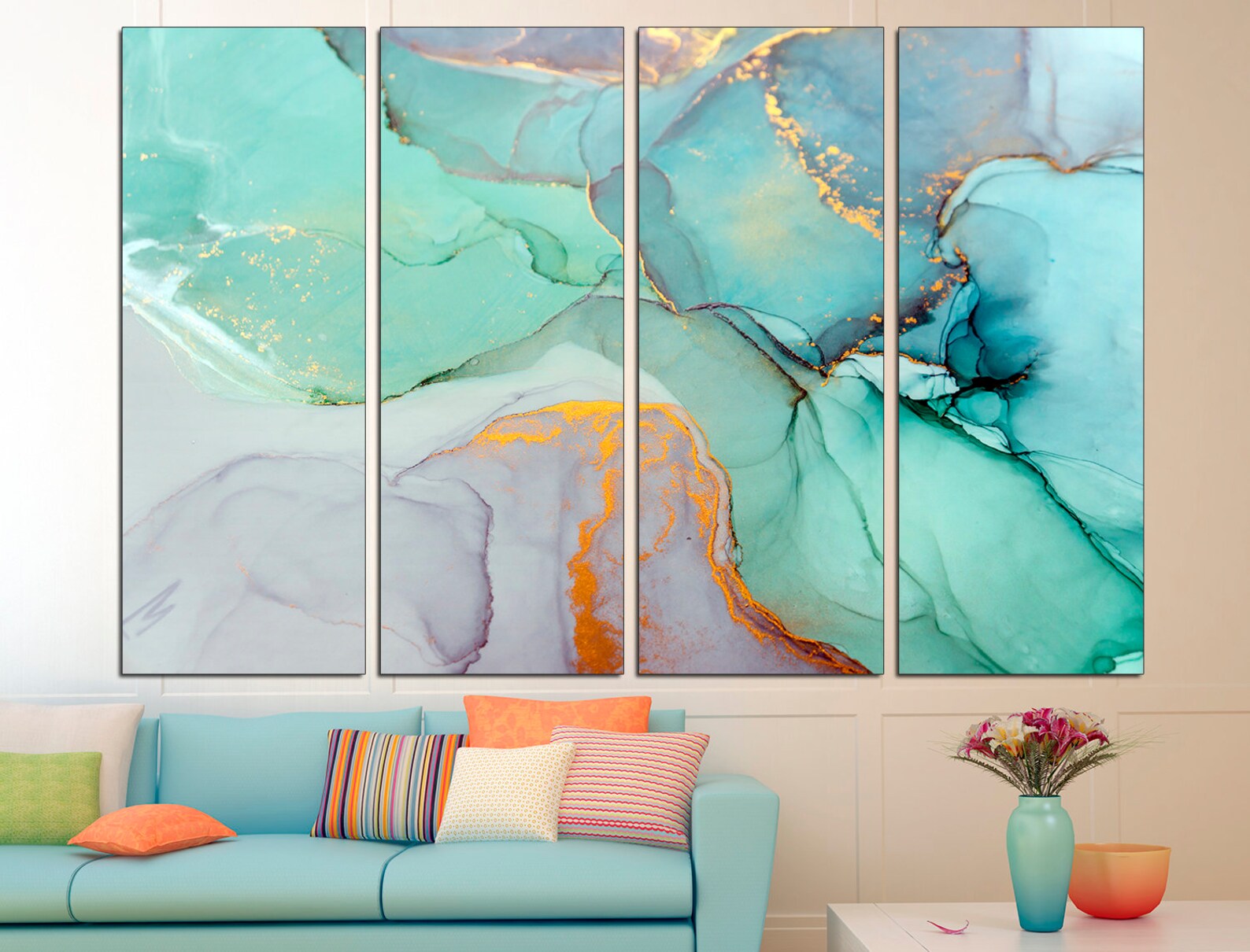 Marble Canvas Art Navy Blue Wall Art Abstract Marble Marble Etsy UK