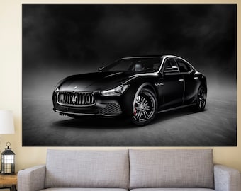 Maserati Wall Art Auto Wall Decor Maserati Poster Auto Canvas Print Home Decor Auto Extra Large Wall Art