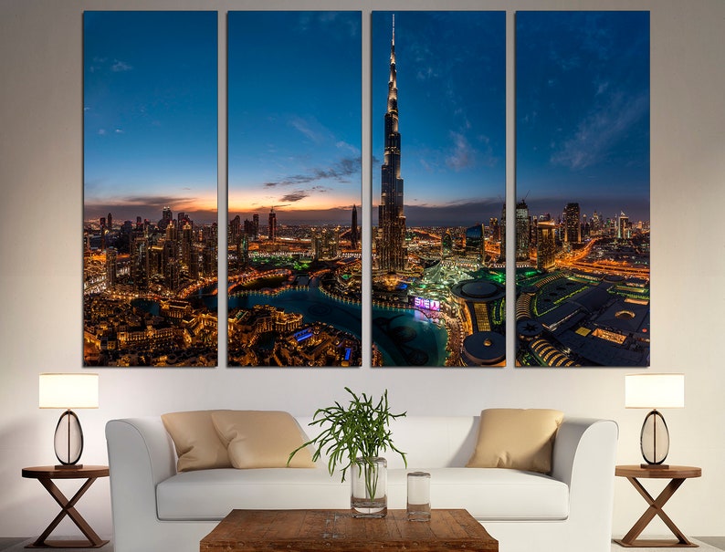 Dubai Wall Art Dubai Office Decor Night City Wall Art Dubai Etsy
