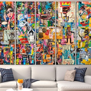 Graffiti canvas Modern graffiti art Collage print wall art, Colorful wall art Graffiti wall art Collage wall prints