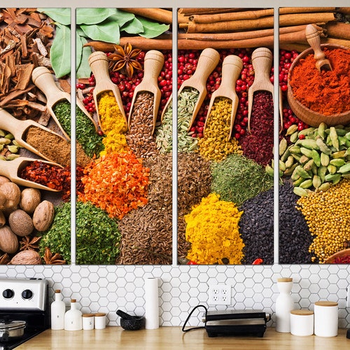 Herbs Spices Cooking Kitchen CANVAS WALL ART Picture Print Etsy UK