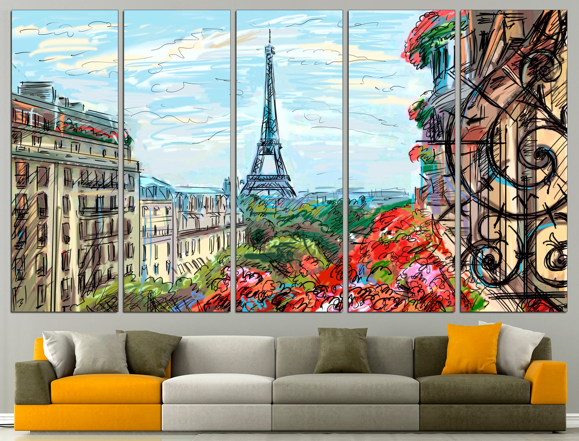 Paris Canvas Multi Panel Canvas Paris Wall Art Large Canvas Art
