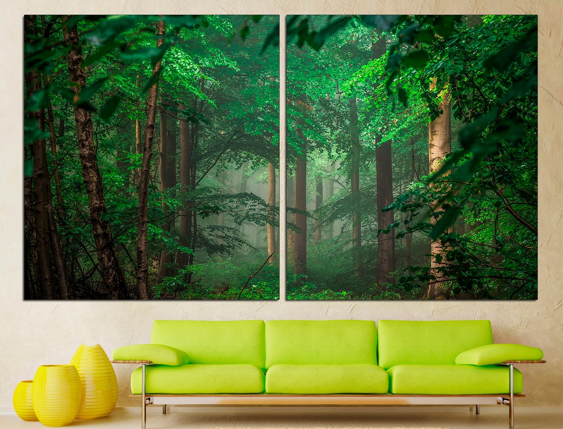 Forest Canvas Art Canvas Wall Art Forest Print Best Seller Art Etsy
