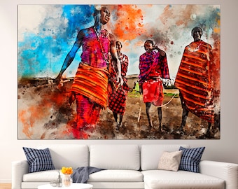 African Tribal Art Canvas Print: Ethnic Home Decor