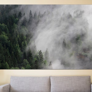 Fog Wall Art Foggy Forest Art Forest Wall Art Fog Wall Decor Foggy Mountains Art Fog Poster