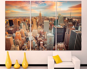New York Wall Art Extra Große Wandkunst Skyline Büro Dekor New York Poster New York Leinwand