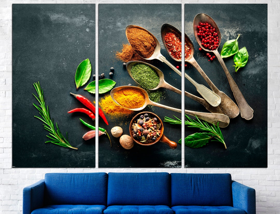 Colorful Kitchen Art Triptych Wall Art Kitchen Poster Dining Etsy