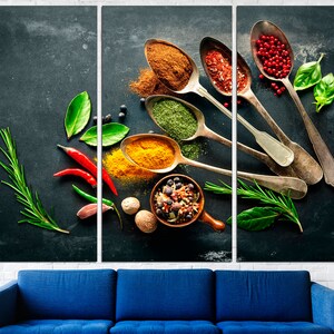 Colorful Kitchen Art Triptych Wall Art Kitchen Poster Dining Room Wall Art Kitchen Wall Decor 3 Panel