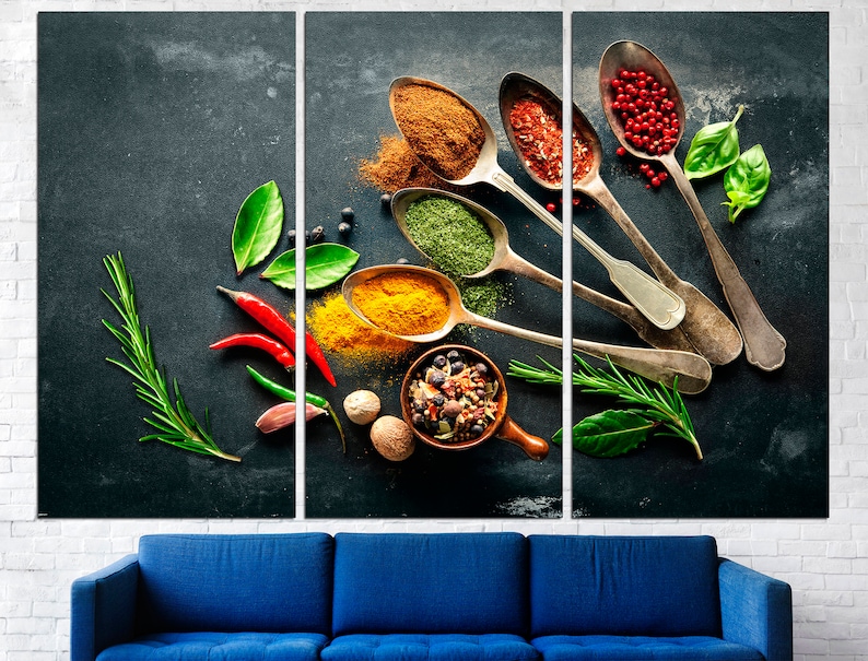 Colorful Kitchen Art Triptych Wall Art Kitchen Poster Dining Etsy