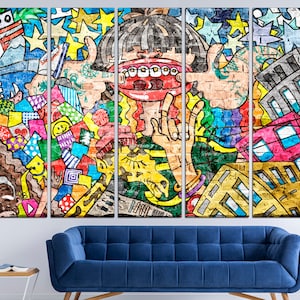 Graffiti art canvas Urban wall art Street art print Pop culture wall art Graffiti canvas Modern wall art