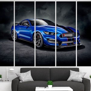 Ford Mustang canvas Shelby GT350 Car canvas print Ford Mustang poster Ford wall decor