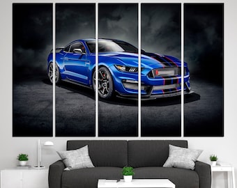 Ford Mustang canvas Shelby GT350 Car canvas print Ford Mustang poster Ford wall decor
