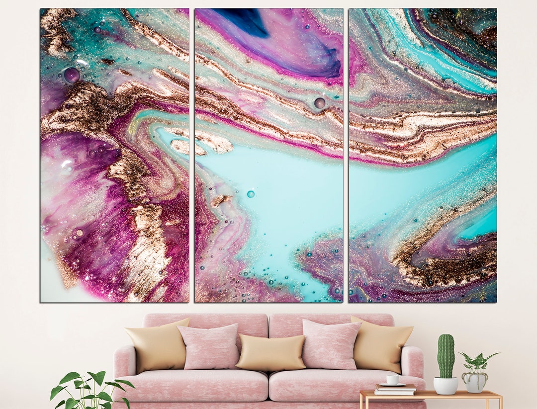 Gold Marble Art Rose Gold Marble Abstract Marble Art, Marble Wall Art ...