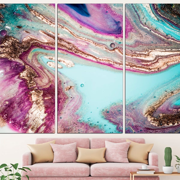 Gold Marble Art Rose Gold Marble Abstract Marble Art, Marble Wall Art Large Marble Art Large Marble Canvas