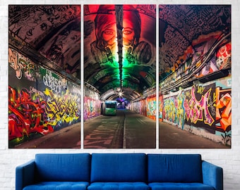 Graffiti canvas London print Graffiti wall art Modern art print Graffiti art canvas Trendy wall art