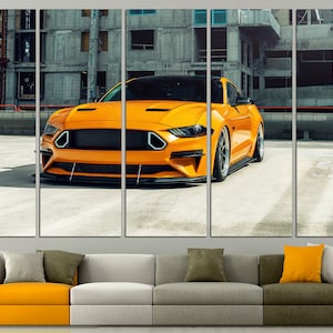 Ford Mustang Canvas Car Canvas Ford Mustang Print Ford Wall Decor Mustang Wall Art Ford Poster