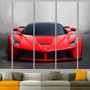 Ferrari Canvas Extra Large Wall Art Ferrari Print, Ferrari Art Canvas Boys Room Poster Ferrari Wall Art