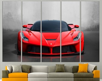 Ferrari Canvas Extra Large Wall Art Ferrari Print, Ferrari Art Canvas Boys Room Poster Ferrari Wall Art