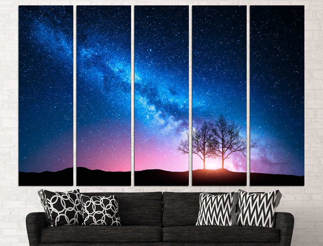 Milky Way Print Home Decor Wall Art Night Sky Print Milky Way Canvas ...