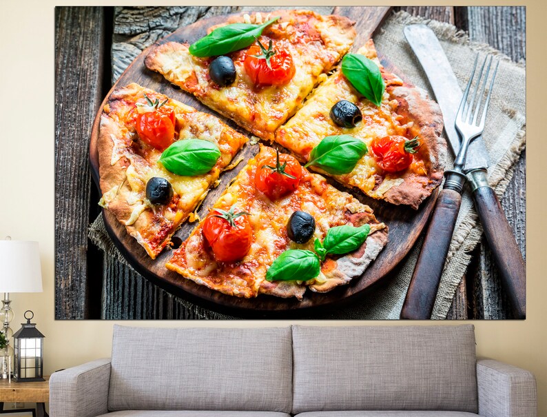 Pizza Canvas Kitchen Canvas Art Pizza Wall Art Kitchen Wall Etsy