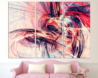 Pink abstract art Bright wall art Extra large abstract Modern wall art Abstract canvas art Living room wall art