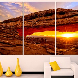 Mountain Sunset Orange Sunset Large Mountain Art Mountain Landscape Sunset Wall Art Mountain Silhouette
