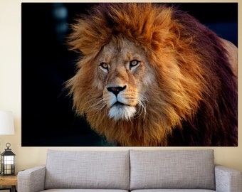 African Lion Animal Canvas Lion Wall Art Large Canvas Art Lion Wall Decor Wildlife Canvas Lion Home Decor