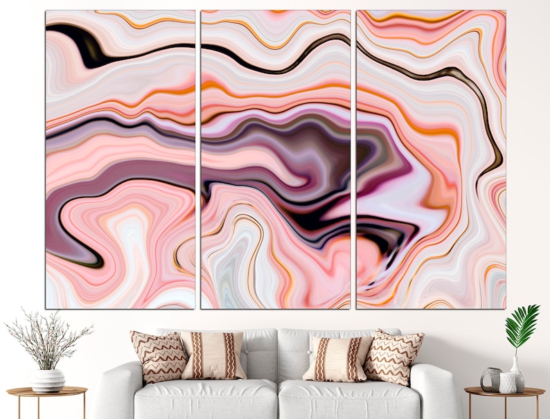 Beige marble Luxury wall art Beige room decor Luxury wall decor 3 Panel