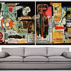 Graffiti art print Urban wall art Abstract canvas art Street art canvas Graffiti canvas Abstract art print 2 Panel