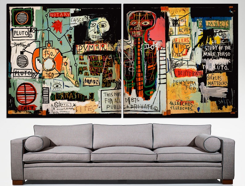 Graffiti art print Urban wall art Abstract canvas art Street art canvas Graffiti canvas Abstract art print 2 Panel