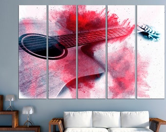 Guitar Canvas Print: Abstract Music Wall Art