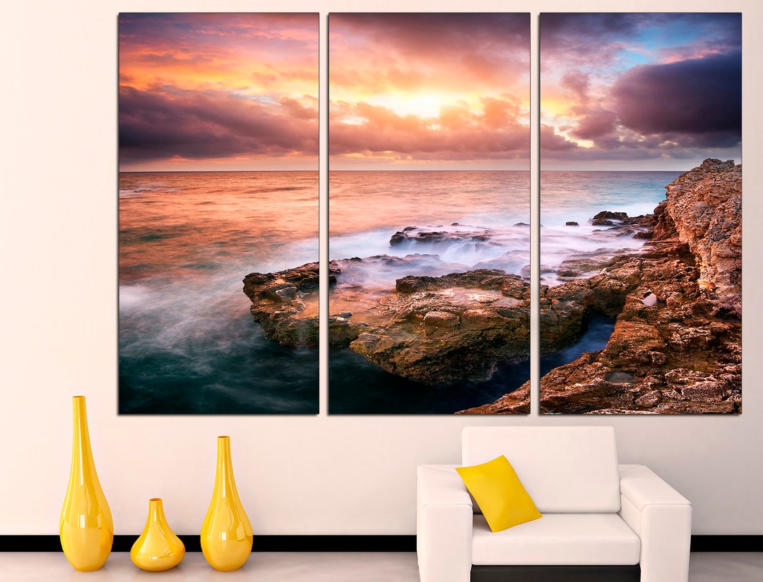 Sunset Ocean Sea Art Poster Ocean Wall Art Ocean Landscape - Etsy