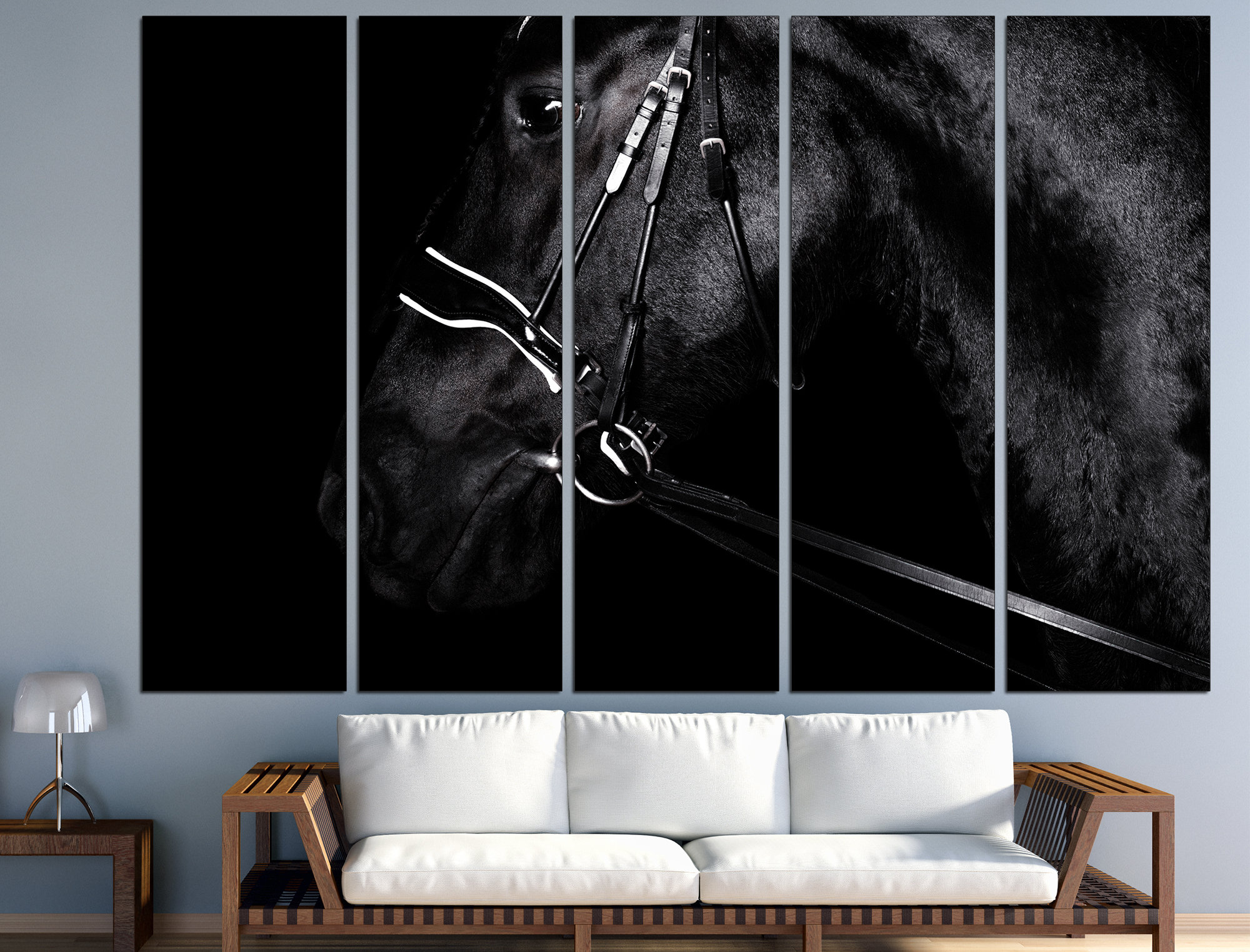 Black Horse Print Horse Wall Art Black Horse Canvas Horse Home Etsy