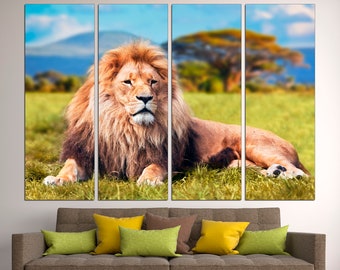 Lion wall art Lion print Lion home decor Lion art print Lion head Animal wall art