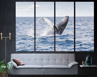 Whale Wall Art Watercolor Whale Blue Whale Decor Whale Poster Whale Print Whale Canvas