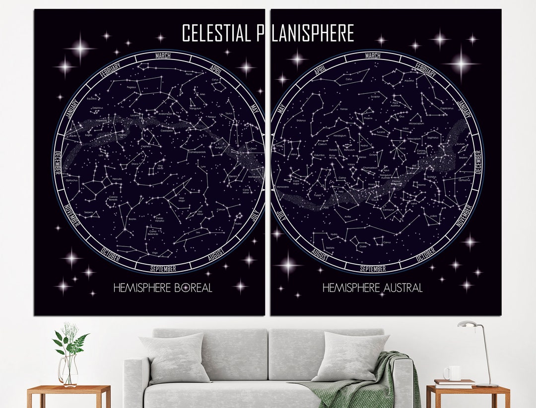 Constellation Map Star Map Print Star Map Framed Constellation - Etsy