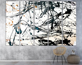 Abstraction canvas Black and white art Large canvas art Home decor wall art Modern abstract art
