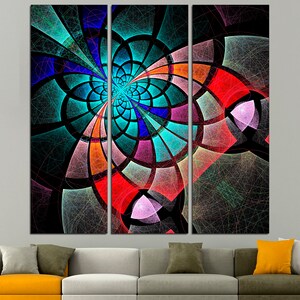 Mosaic canvas Abstract wall art Mosaic print Abstract canvas art Colorful mosaic Large canvas print