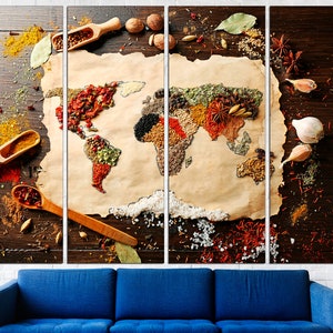Weltkarte Print Weltkarte Poster Weltkarte Kunst Leinwand Große Weltkarte