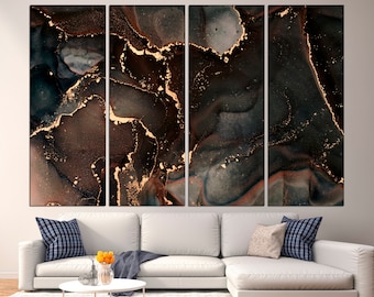 Brown gold marble Large canvas art Marble canvas print Luxury wall art Abstract marble art Big canvas wall art