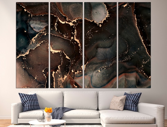 Brown gold marble Large canvas art Marble canvas print Luxury wall art Abstract marble art Big canvas wall art