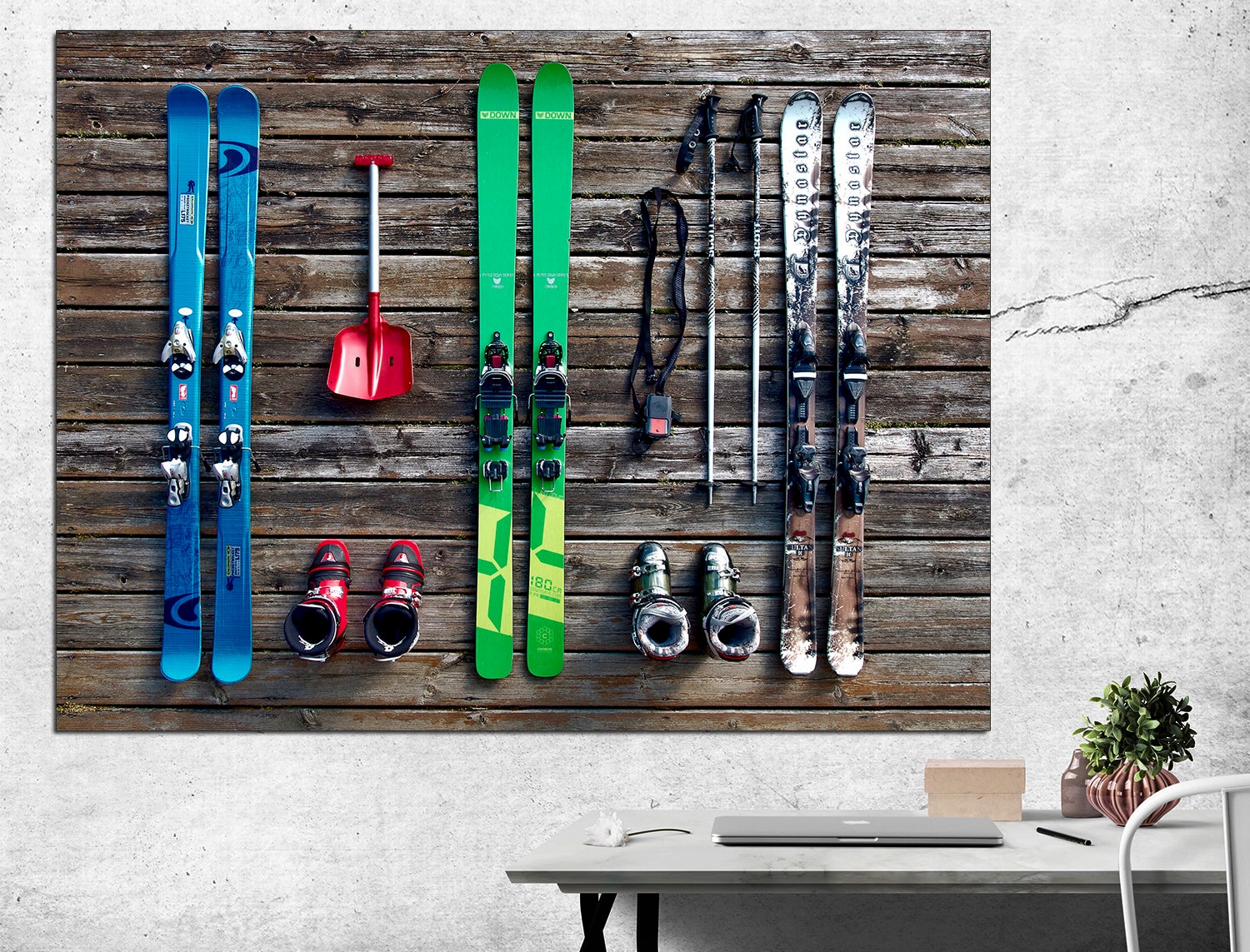 Ski Wall Art Extra Large Wall Art Winter Wall Decor Triptych Etsy