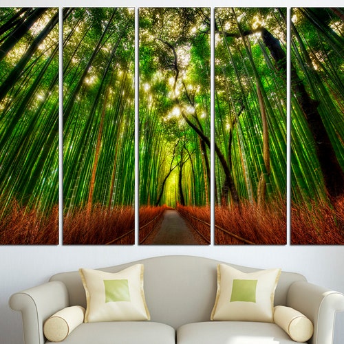 Beautiful Forest Canvas Print Trees Wall Decor Large Tree Art Etsy